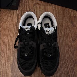 CHANEL Black and White Men's Sneakers